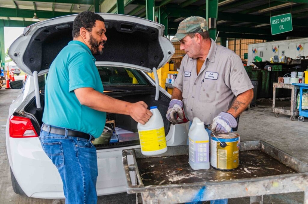 polk county resident visiting household hazardous waste facility