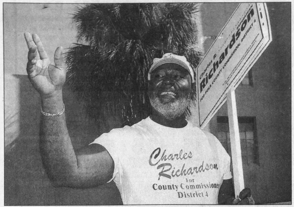 Charles Richardson campaigning for district four county commissioner