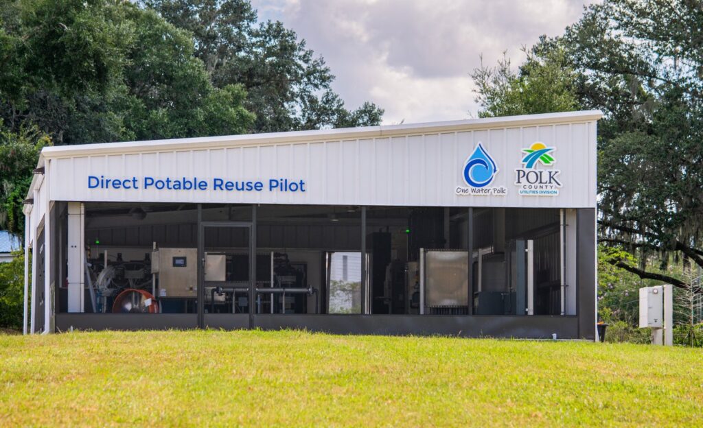 exterior of Direct Potable Reuse Pilot facility in Polk County, Florida
